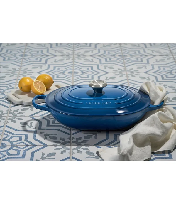 Le Creuset Signature Cast Iron 3.75-Quart Indigo Oval Casserole