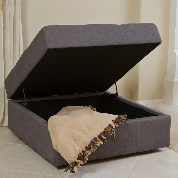 Christopher Knight Home 230103 Eureka Grey Fabric Storage Ottoman