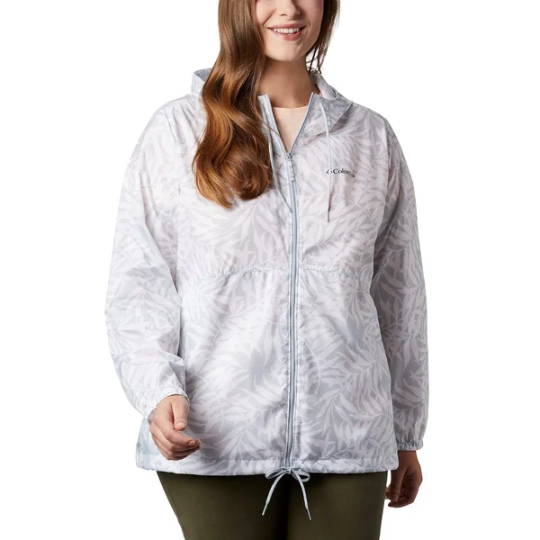 Columbia Flash Forward Printed Windbreaker 3X, Black Wispy Bamboo