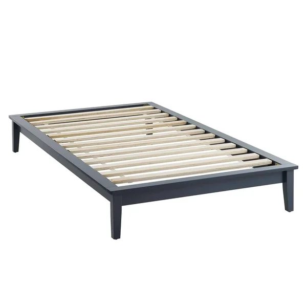 Modway Lodge King Wood Platform Bed Frame, White