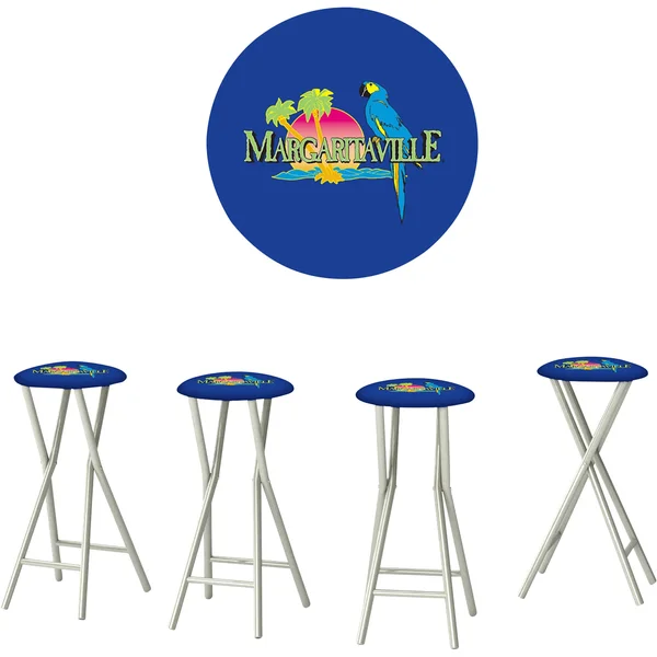 Best of Times Padded Bar Stool - Set of 4 - Blue