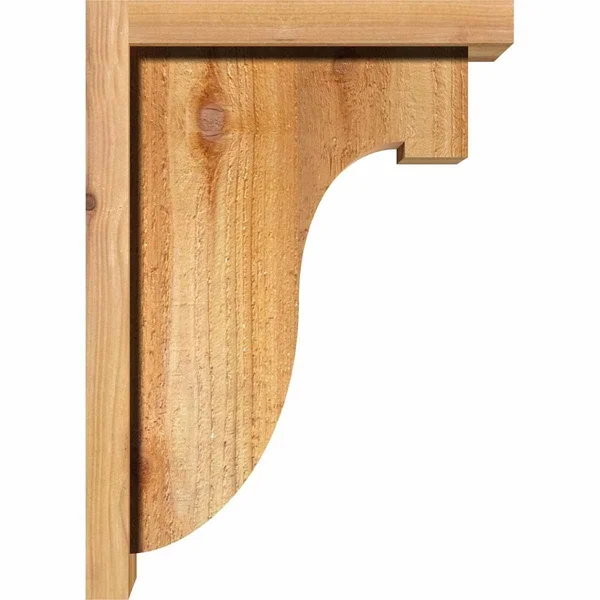 Ekena Millwork COR08X12X12DEL01RWR 8x22W x 12x22D x 12x22H Del Monte Rough Sawn Corbel w/Backplate - Western Red Cedar