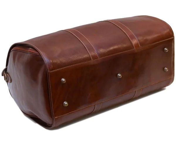 Cenzo Garment Duffle Travel Bag Suitcase in Brown Full Grain Leather