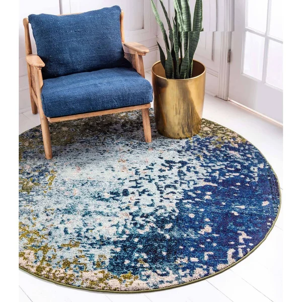 Unique Loom Vella Estrella Rug, Blue (8& 0 x 8& 0)