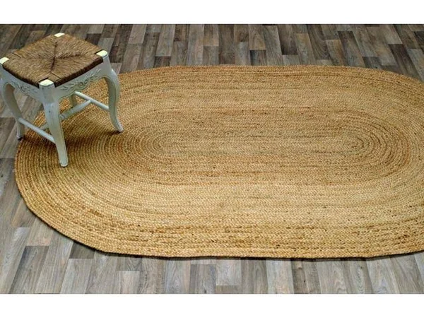 nuLOOM Rigo Hand Woven Jute Area Rug, 9& x 12& Oval, Natural