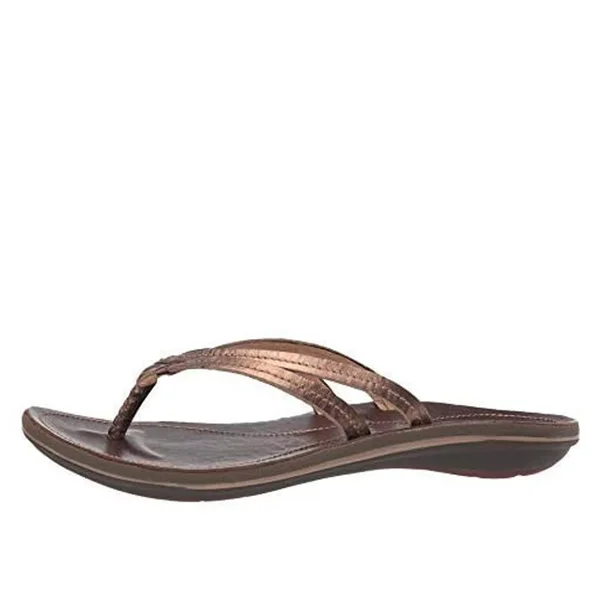 Olukai U&I Sandals - Women's Bronze/Dark Java, 8