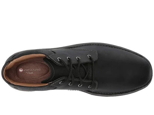 Mens Black Leather Clarks Un Larvik Top Size 8
