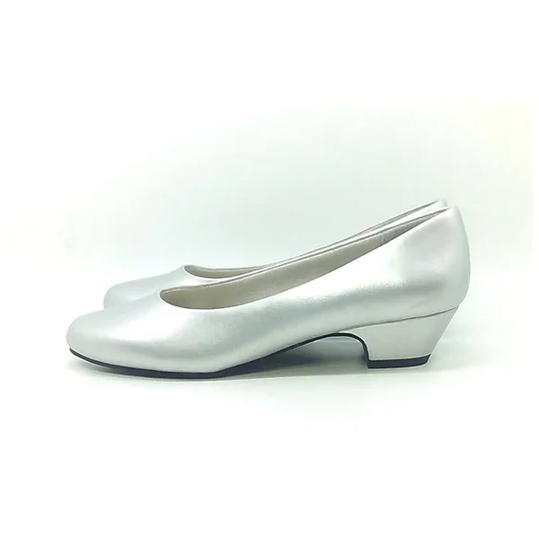Easy Street Womens Halo Fabric Closed Toe Classic Pumps, Silver