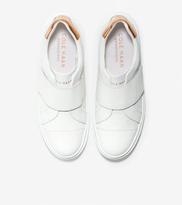 Cole Haan Grandpro Rally Velcro Leather Sneaker, White, 11