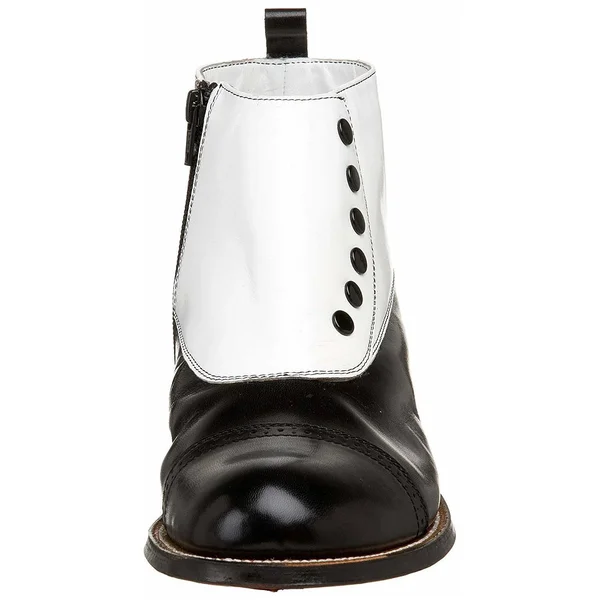 Men's Stacy Adams Madison Cap Toe Boot - Black/White - Size 9