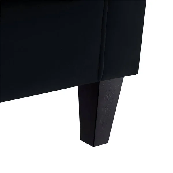 Posh Living Phoenix Velvet Button Tufted Club Chair Black