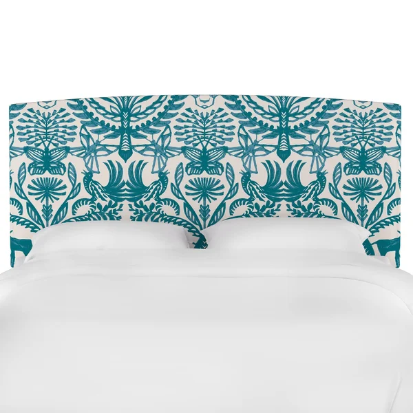 King Upholstered Headboard Animal Print Teal/Cream - Opalhouse