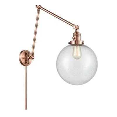 Maxwell 1 - Light Dimmable Swing Arm Greyleigh Finish: Antique Copper, Shade Color: Seedy, Size: 32x22 H x 10x22 W x 32x22 D