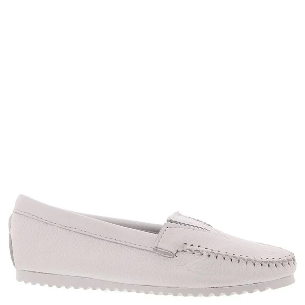 Women's Minnetonka Deerskin Gore Front Crepe Sole - Size: 10, White