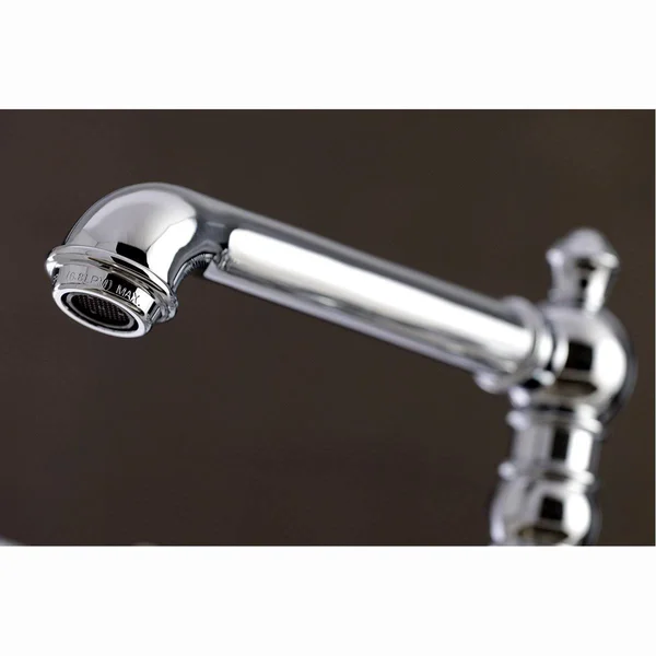 Kingston Brass KS7278PXBS English Country 8x22 Bridge Kitchen Faucet with Sprayer, Brushed Nickel