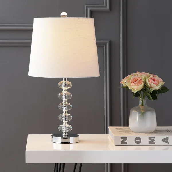 Kevin 22x22 Glass/Metal LED Table Lamp - Clear/Chrome (Set of 2) by Jonathan Y