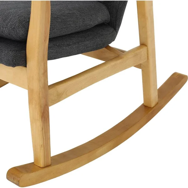 Noble House RYKER Mid Century Modern Fabric Rocking Chair - Dark Slate