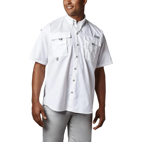 Columbia Men's PFG Bahama II Short Sleeve Shirt, White, LT