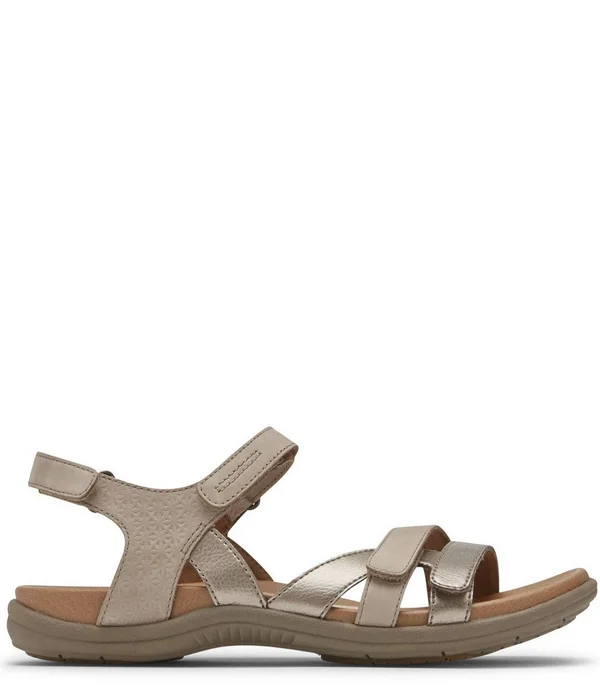 Cobb Hill Women's Rubey Instep 3-Strap Sandal Black Leather 9