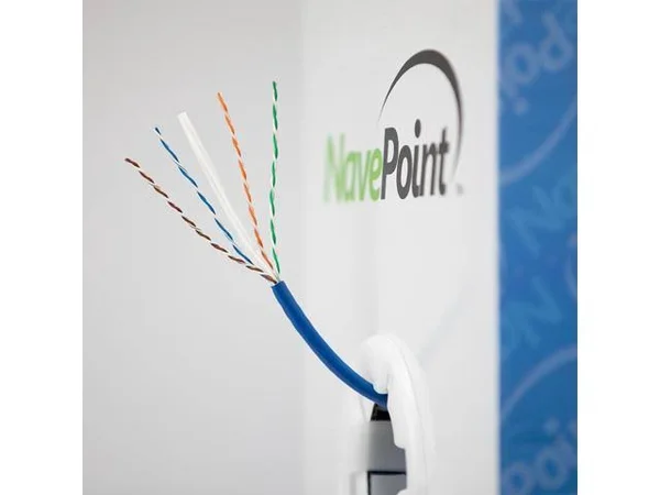 Navepoint Cat6 Plenum Jacket - 1000ft, Blue, Solid Bare Copper Bulk Ethernet Cable, 550Mhz, 23AWG 4 Pair, Unshielded Twisted Pair