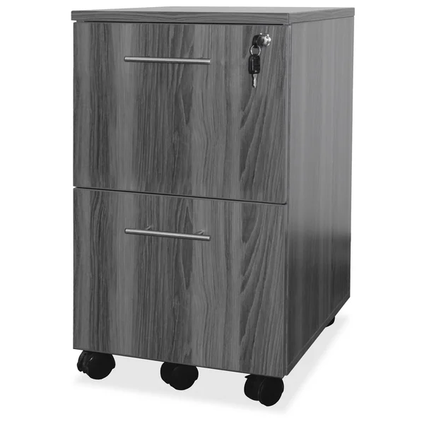 Mayline Office Furniture 2-Drawer Mobile Pedestal - Mahogany