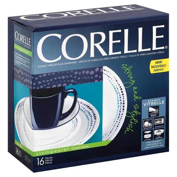 Corelle Livingware Dinnerware - Ocean Blues, 16 Piece