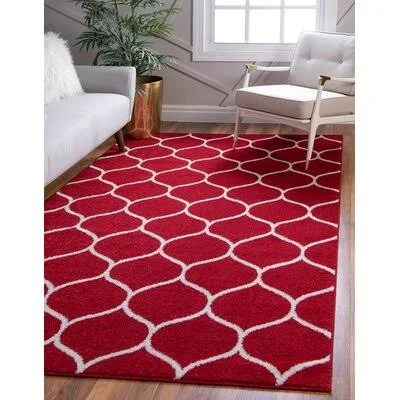 Quituisaca Red Area Rug Winston Porter Rug Size: Rectangular 5& x 8&