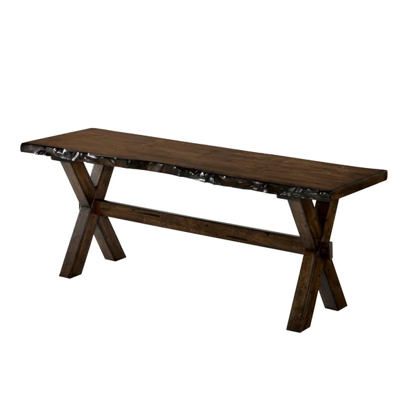 Carbon Loft Maddock Rustic 54-Inch Live Edge Dining Bench - Walnut