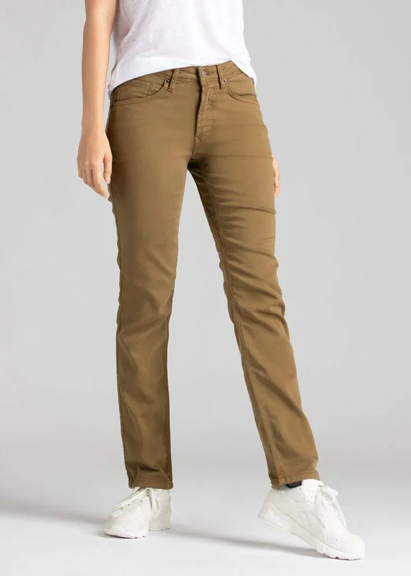 DUER Women's No Sweat Pant Slim Straight Khaki - Size 27, 32, Tobacco