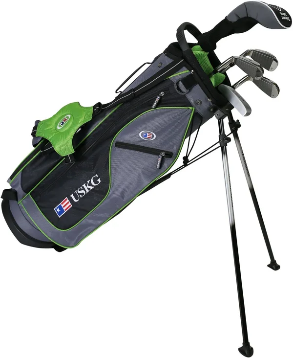 US Kids USKUL5760 Golf Club Stand Set, Grey & Green