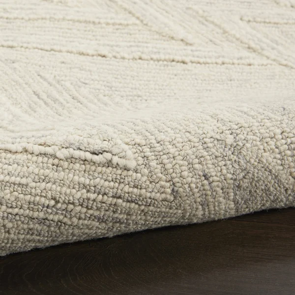 Nourison Linked Brushstroke Area Rug - 2&3x22 x 7&6x22 Runner - Ivory/Grey