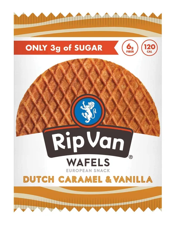 Rip Van 3341 Wafels Low Sugar Dutch Caramel Vanilla Singles 48-1.16 Ounce, Price/Case