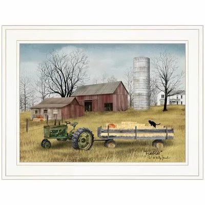 'Hayride' by Billy Jacobs - Picture Frame Painting Print on Paper August Grove Format: White Framed