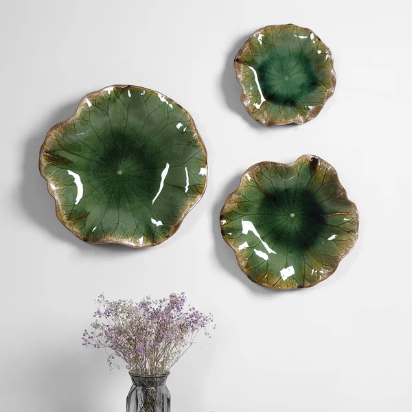 Uttermost 04247 Abella Green Ceramic Wall Decor - Set of 3