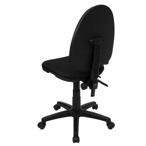 39.5x22 Mid-Back Black Fabric Multifunction Swivel Task Office Chair with Adjustable Lumbar Support