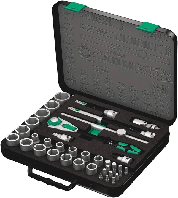 Wera 003647 Zyklop Rachet Premium 1/2x22 Drive SAE Set