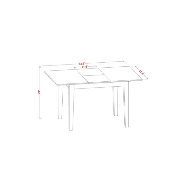 East West Furniture Norfolk 5-Piece Wood Kitchen Table Set in Linen White - NOEL5-LWH-07