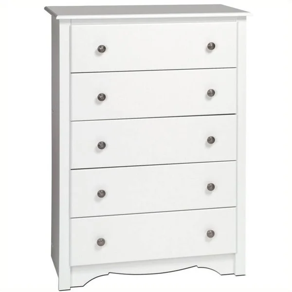 Home Square 3 Piece Set with Dresser Chest and Nightstand in White