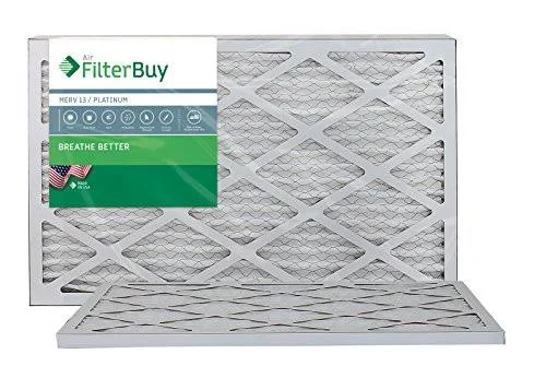 AFB Platinum MERV 13 12x27x1 Pleated AC Furnace Air Filter Pack of 2 Filters 100 produced in The USA at MechanicSurplus.com