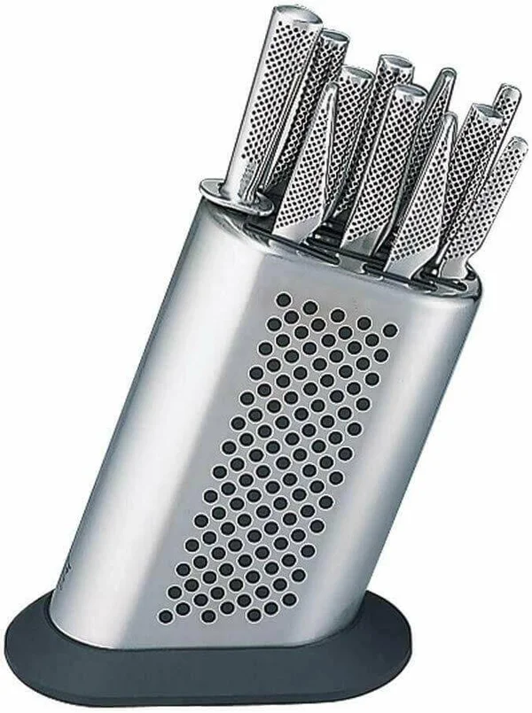 Global G-888KB/BD Stainless Steel 8-Piece Knife Set with Knife Block