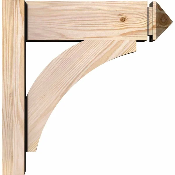 Ekena Millwork OUT08X32X44THR03SDF 7 1/2x22W x 32x22D x 44x22H Thorton Smooth Arts and Crafts Outlooker - Douglas Fir