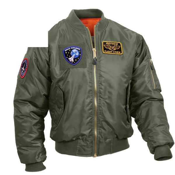 Rothco MA-1 Flight Jacket with Patches - Sage Green, S