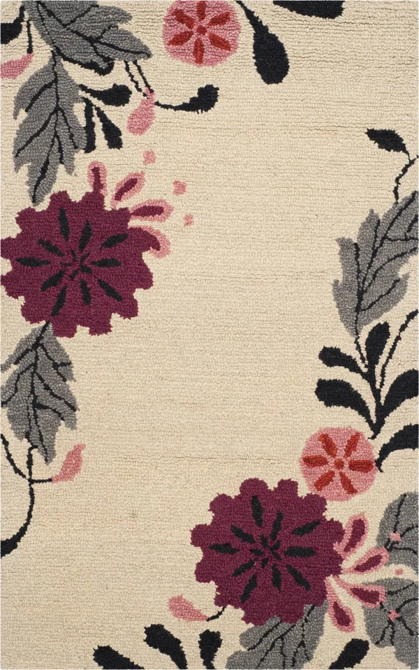 Martha Stewart by Safavieh Picture Block Floral Rug - 8' x 10' - Ivory