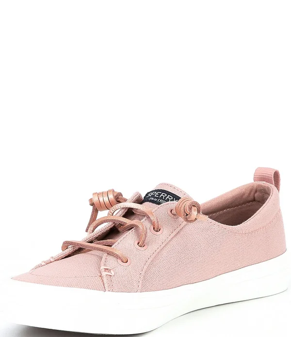 Women's Sperry Crest Vibe Textile Sparkle Sneaker Blush, Size 9.5M