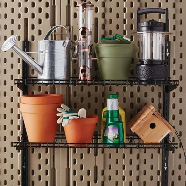 Rubbermaid Large Upright Utility Storage Shed Shelving w/ Installation Hardware