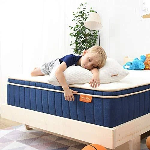 Sweetnight Ocean Blue 8x22 Hybrid Mattress - Gel Memory Foam & Individually Pocket Springs, Full Size