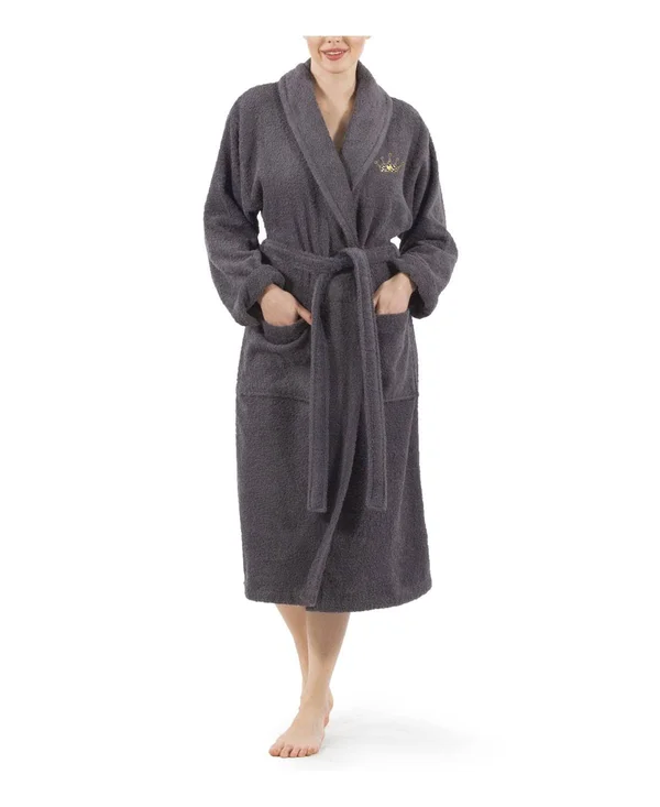 Linum Home Terry Embroidered Bathrobe - Size S/M - Navy at Nordstrom Rack