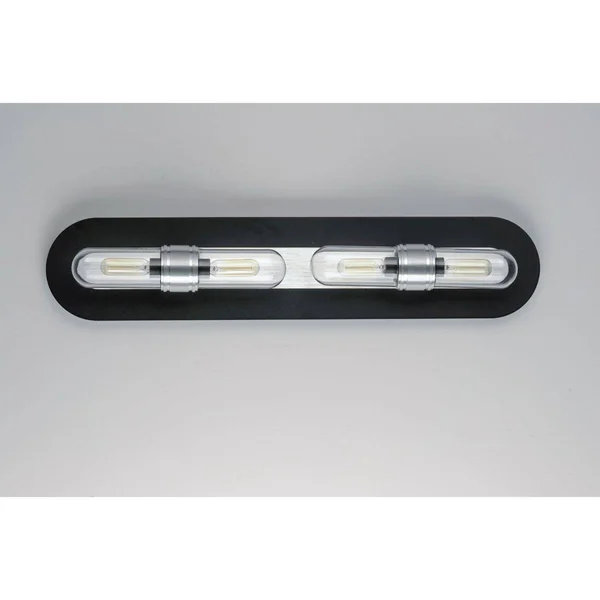 Maxim Lighting 21704CLBKAL Dual 4-Light Bath Vanity in Black - Brushed Aluminum