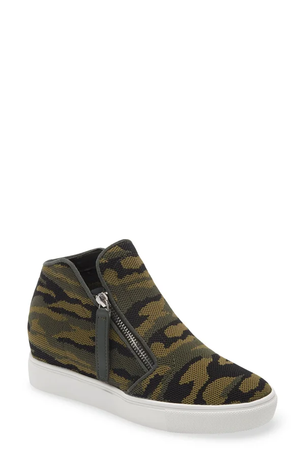 Steve Madden Click Hidden Wedge High Top Sneaker - Metallic - 7.5 M