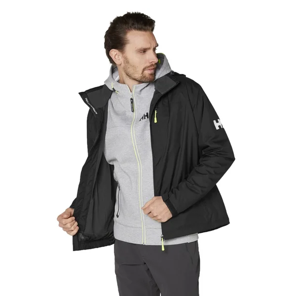 Helly Hansen Crew Hooded Midlayer Mens Waterproof Jacket - Black